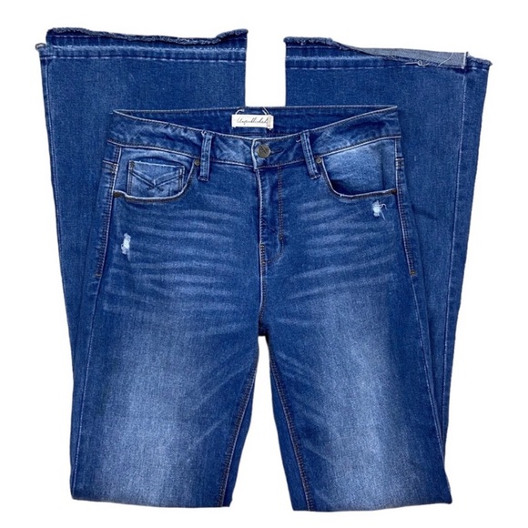 Anthropologie Unpublished Jeans. Mid rise, distressed flare jeans. Size 27. - Picture 1 of 5